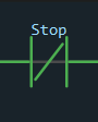 XIO instruction block showing the open contact symbol
